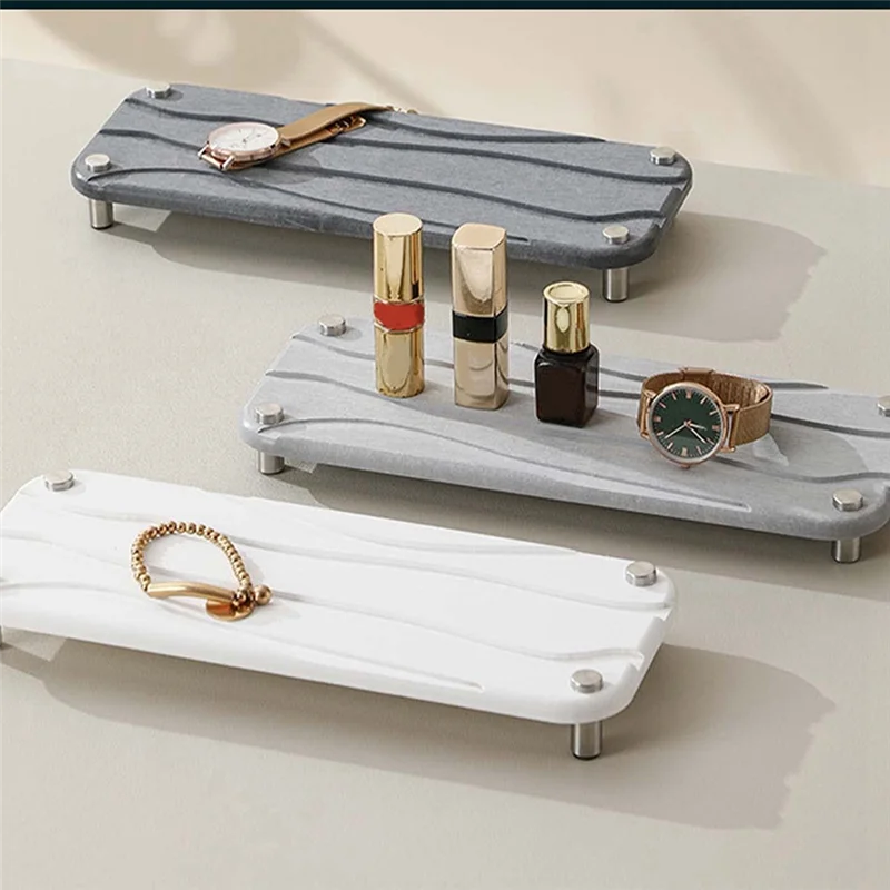 AF89-حوض الحمام حجر سريع الجفاف، صينية حوض الأرض المشطورة، حامل فرشاة الأسنان، مموج،