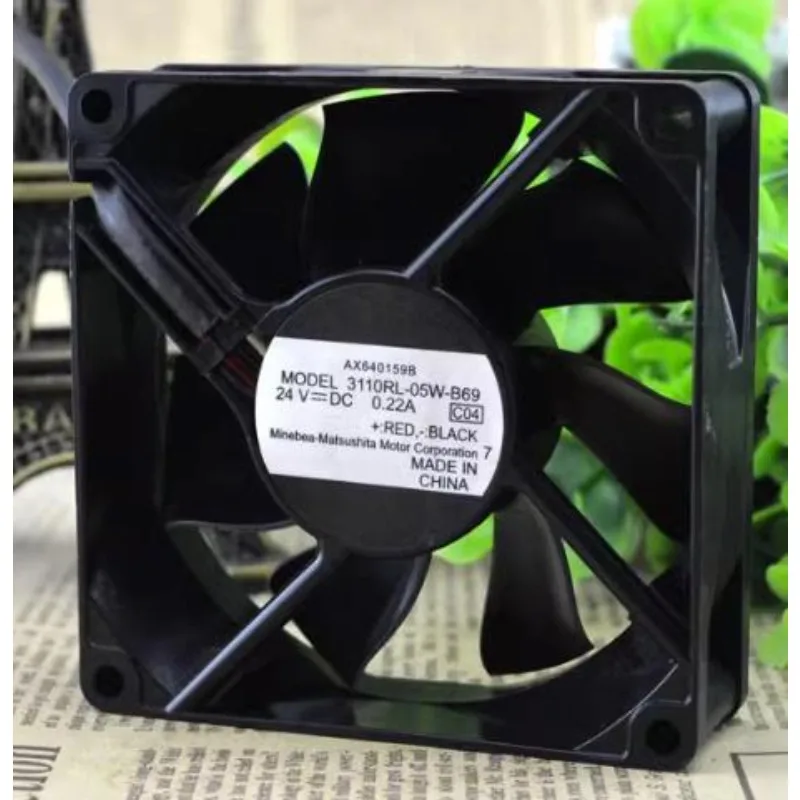 New Cooler Fan For NMB 3110RL-05W-B69 8025 8cm 24V 0.22A Dual Ball Server Fan 80x80x25mm