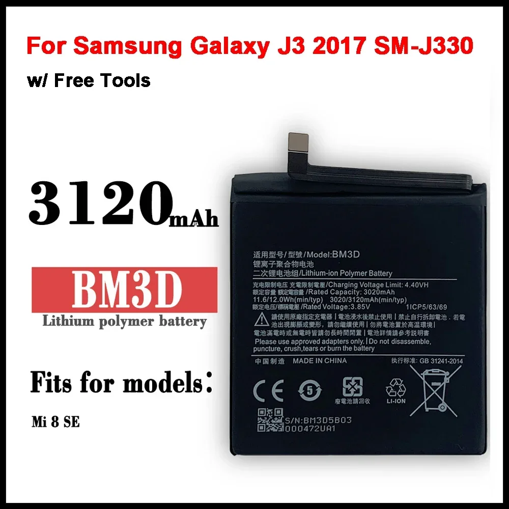 

BM3D 3020 мАч аккумулятор для Xiaomi Mi 8 SE Mi8 SE Mi8SE BM3D высококачественные сменные батареи для телефона + Инструменты