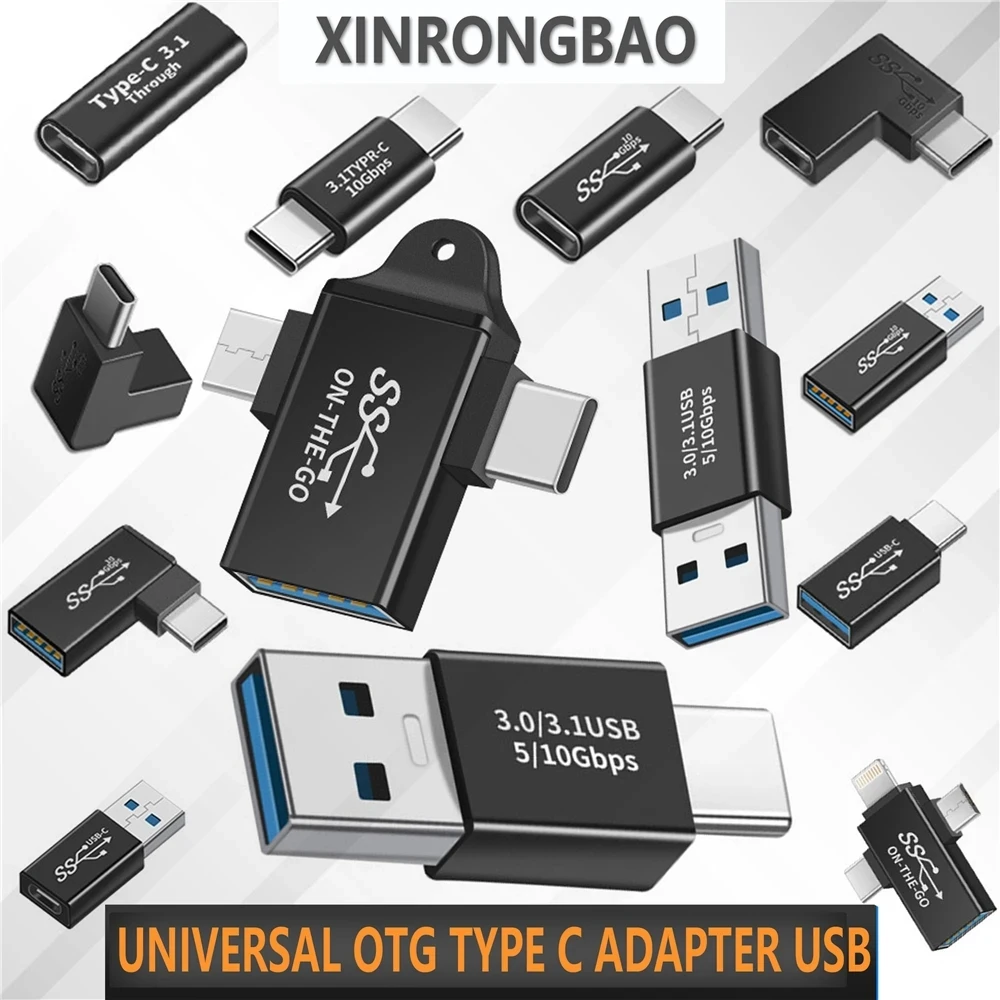 Convertidor extensor de cambiador tipo C, adaptador USB 3,0 a type-c3.1Male a Micro USB hembra, convertidor de USB-C, 10gbps, adecuado para