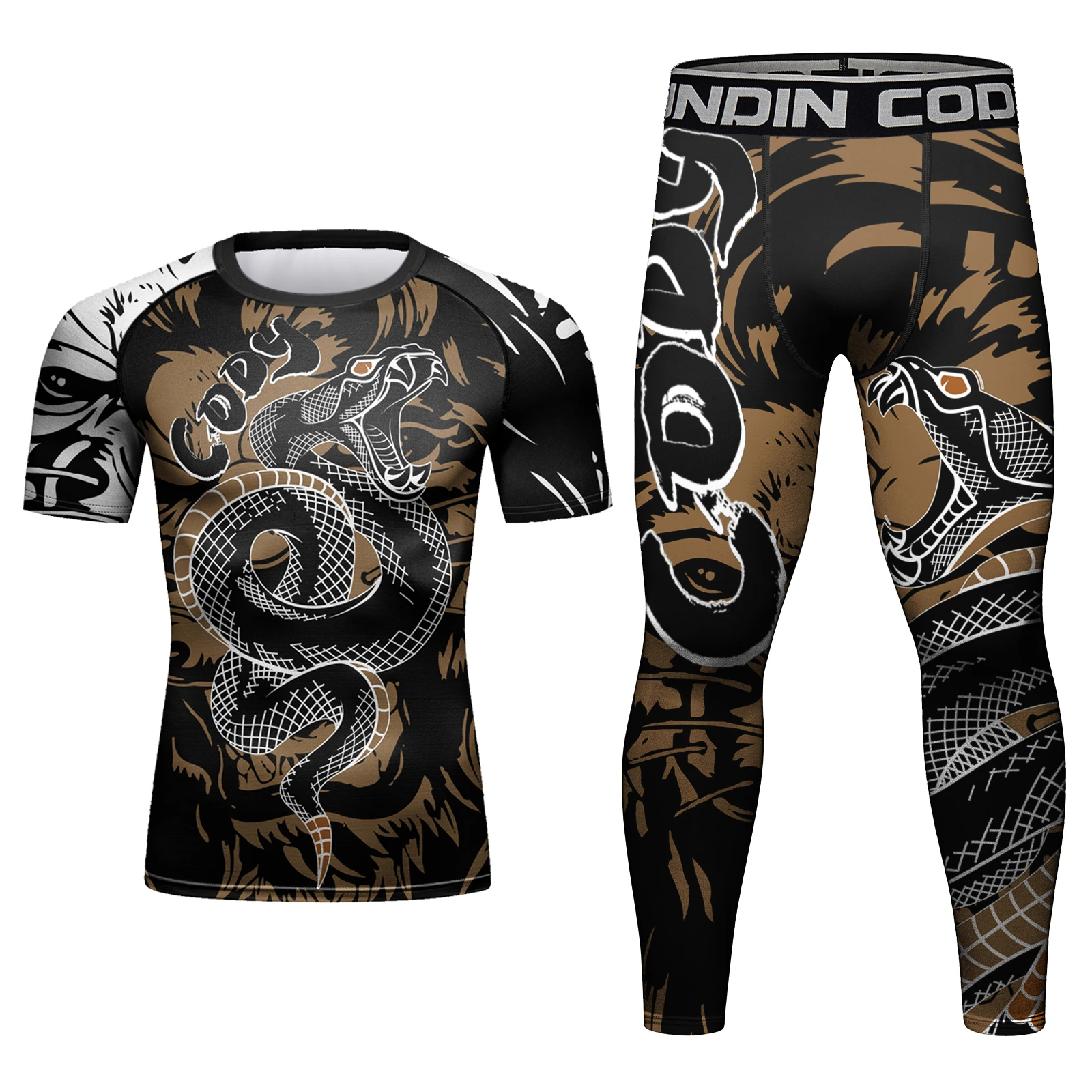 Cody Lundin 남성용 Mma 킥복싱 클럽 래쉬가드 운동복, 피트니스 운동 체육관, 근육 빌딩 타이트 파이팅 운동복 키트