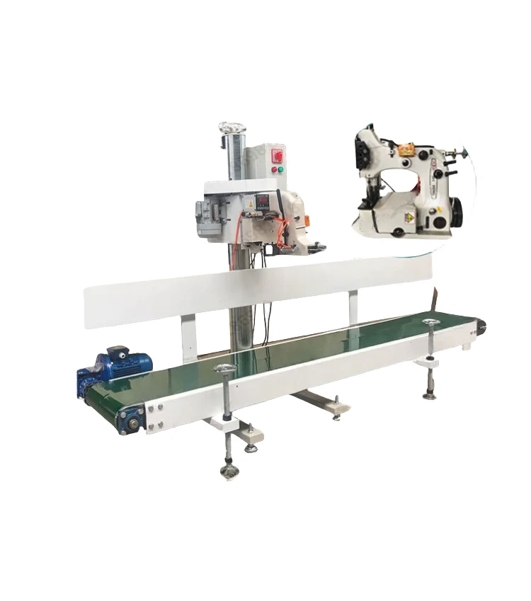 Automatic Rice Bags Convey-Infeed-Closing Unit Multifunction Sack Sewing Machine Belt Sugar Packing Machine