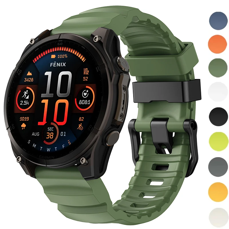 QuickFit 26 مللي متر 22 مللي متر سيليكون حزام ل Garmin Fenix 7X 8 7 47 مللي متر 51 مللي متر/6X 6 Pro 5 5X Plus 3HR Tactix 8 7 استبدال حزام الساعات سوار #1