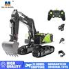 HUINA 1593 1/14 RC 굴삭기 트럭 합금 2.4GHz 무선 제어 자동차 22 채널 건설 차량 소리 장난감 소년 선물 용품 1