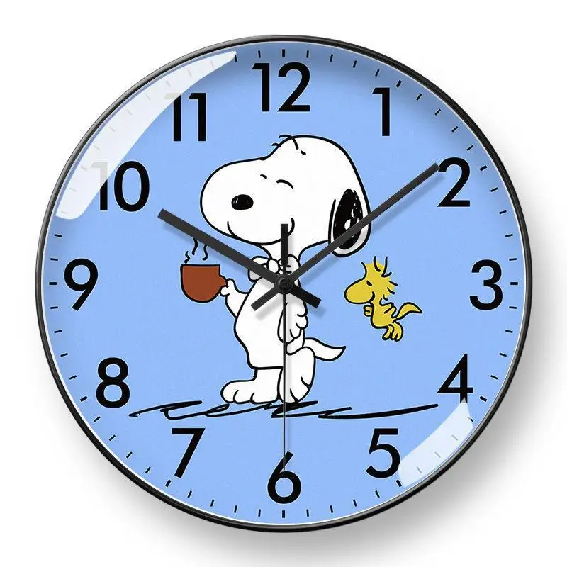 Snoopy cartoon wall clock around the anime home living room dining room children's room learning wall hanging quartz clock
