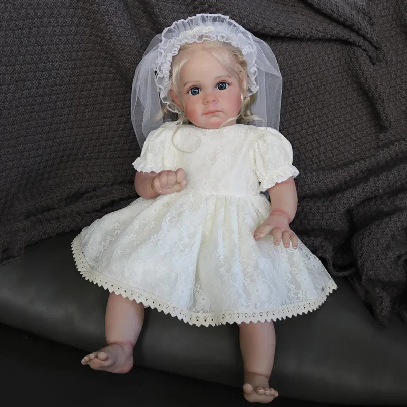 

52CM Reborn Baby Dolls Lifelike Real Touch Reborn Maggie 3D Skin Multiple Layers with Hand-rooted Hair Bebe Doll