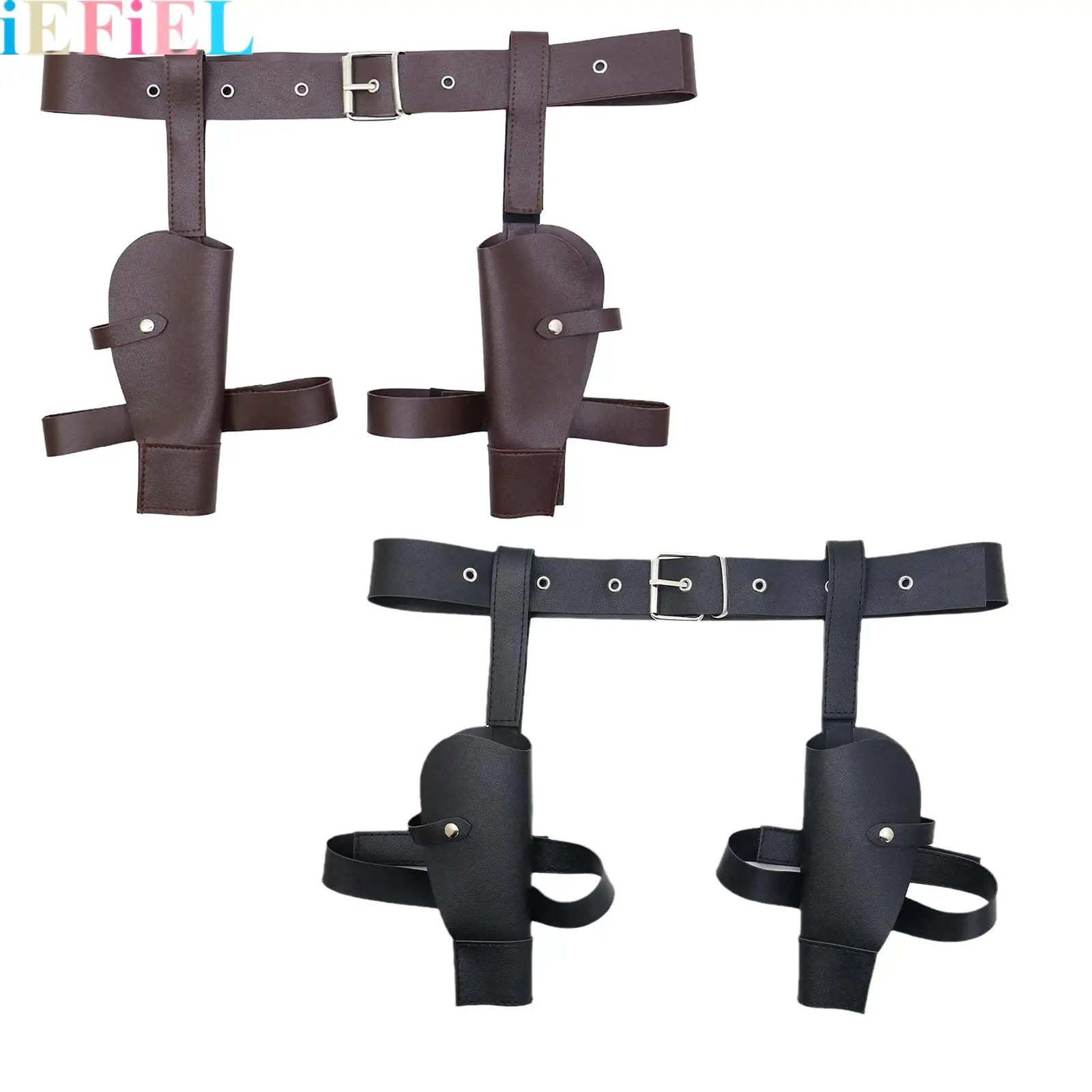 

Western Cowboys Gun-Belt Holster with Buckle And Leg Ties Halloween Carnival Parties Cosplay Costumes Props