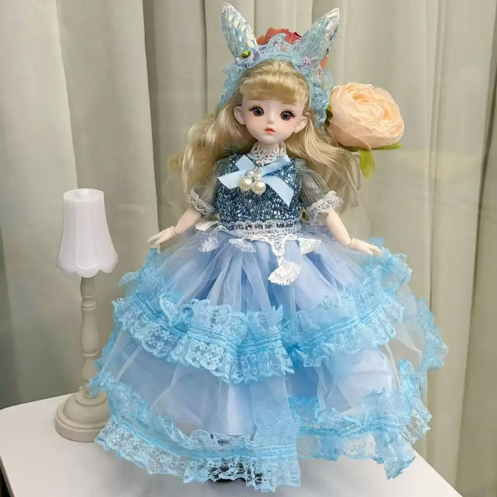 1/6 SD 30cm Doll with Clothes Attractive Eyes Long Hair Princess Dress Up Dolls with Wig Make Up Elegant