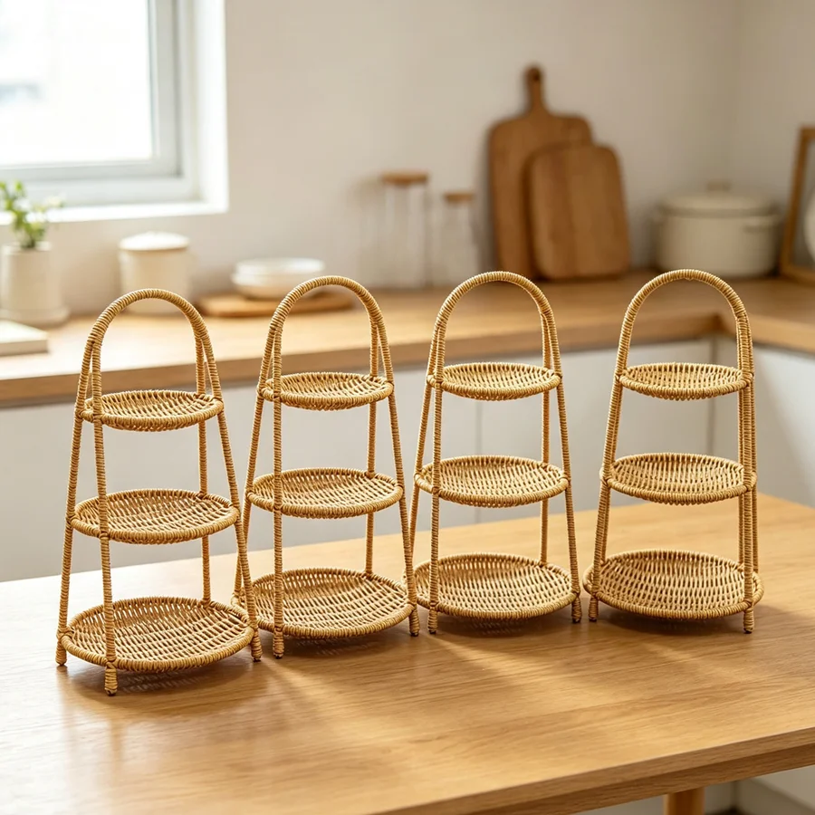 4pcs three-layer storage rack/storage rack/display rack/miscellaneous tray/decorative tray/party display/home decoration