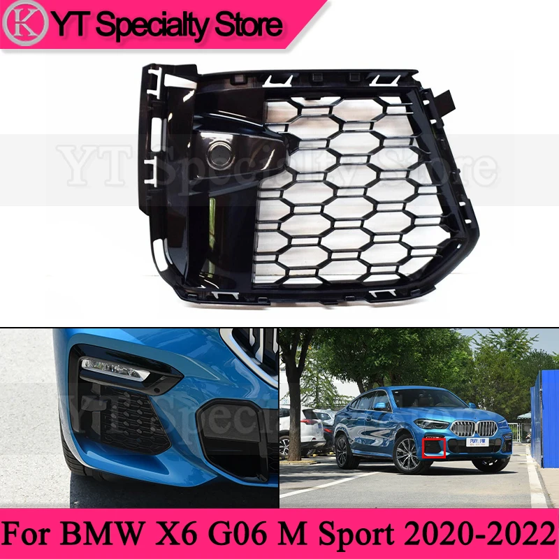 

Kamshing Car Front Bumper Foglight Frame For BMW X6 G06 M Sport 2020-2022 Fog Light Grille Foglamp Cover