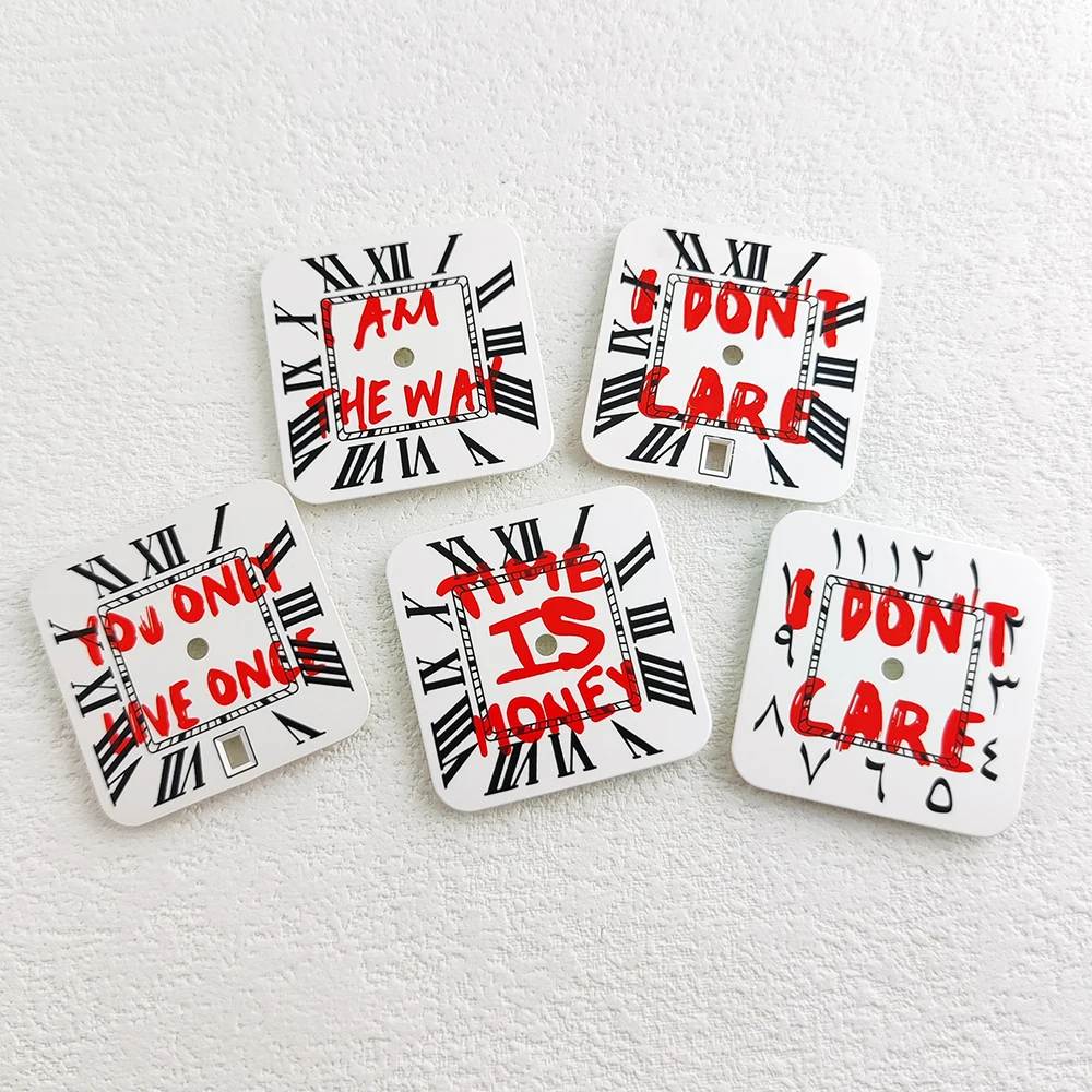 

Popular NH35 personalized square watch dial with 27mm Roman numerals/Arabic dial, suitable for 6 o'clock NH35 date movement watc