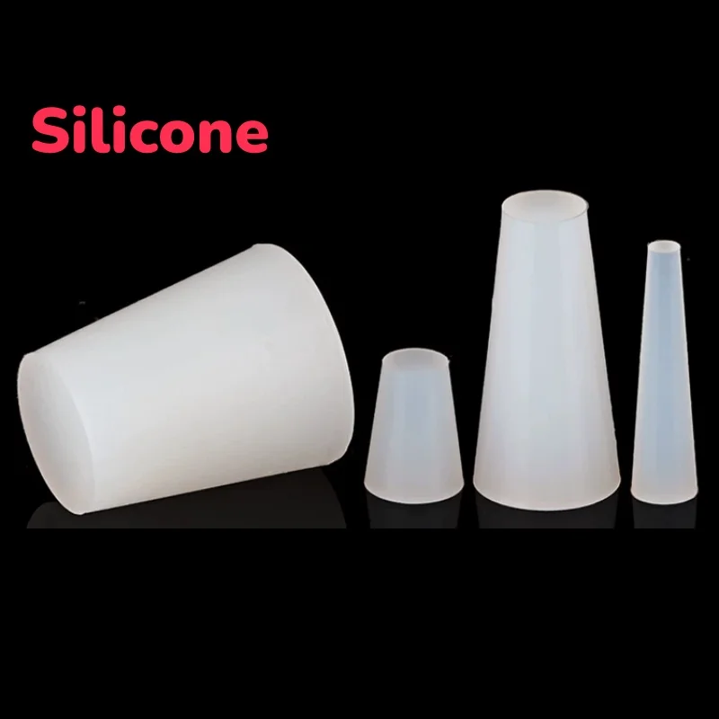 0.4mm~36mm Solid White Solid Silicone Plug High Temp Rubber Conical Stopper Oxidized Rubber Spray Sealing Plug