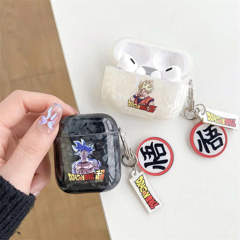 Чехол для Airpods Pro 2, 3D Dragon Ball, блестящий корпус, жесткий чехол для наушников из ПК, ТПУ, чехол для Airpods 4 3 2 1, чехол с брелоком для детей