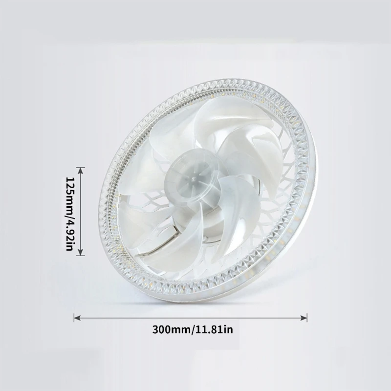 Lámpara ventilador techo inteligente 45W con velocidades ajustables para salas estar Luz ventilador control en