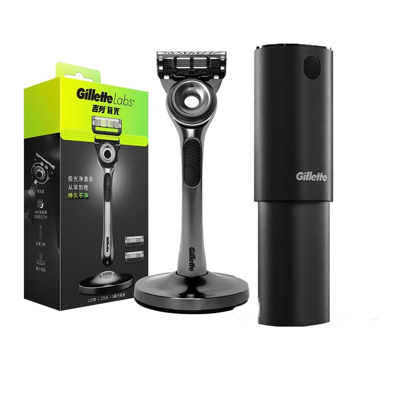 gillette-labs-razor-aurora-series-flexdisc-5-layer-induction-blade-shaving-beard-razor-for-men-with-stand