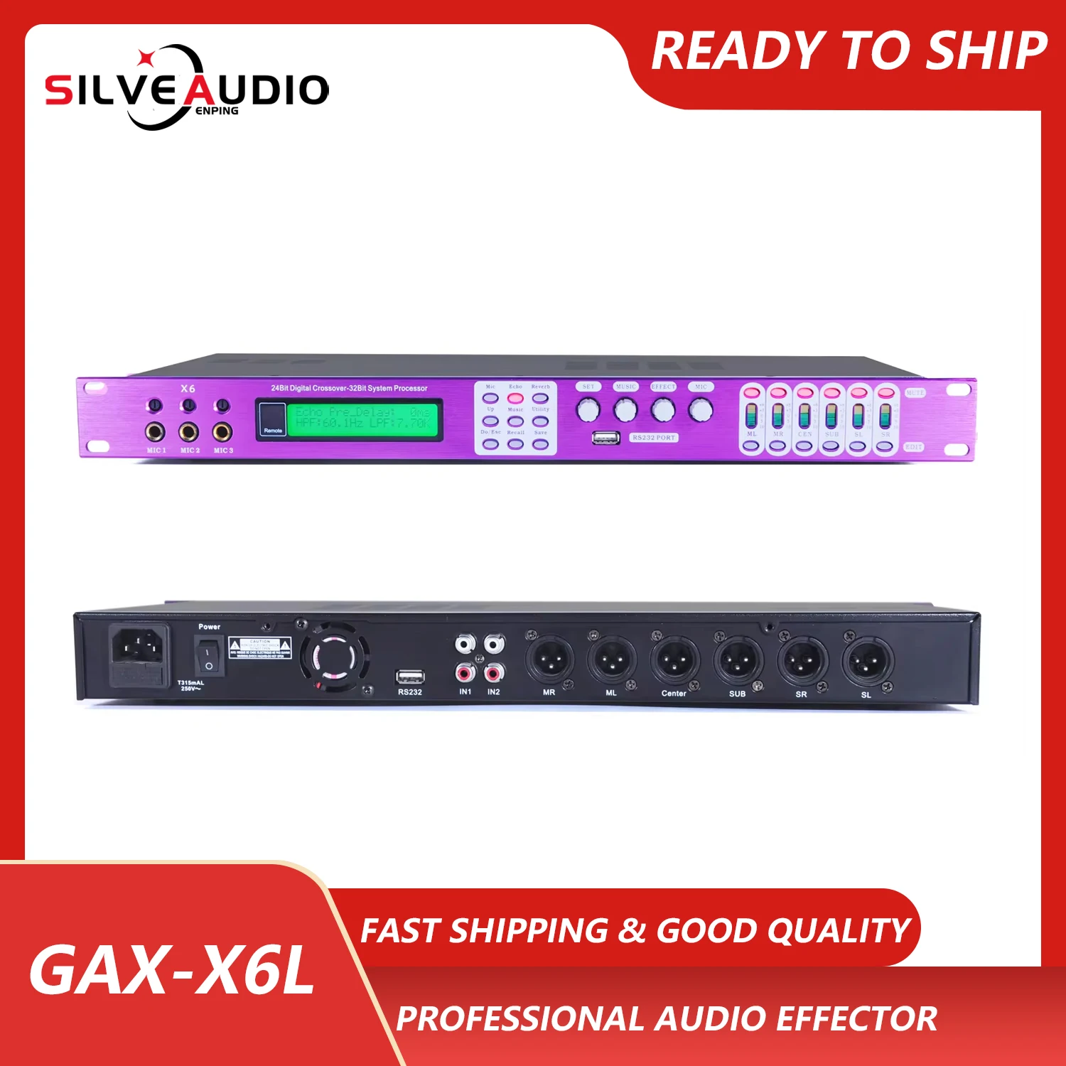 

GAX-X6L professional audio front-end reverb effect device suitable for karaoke stage performances