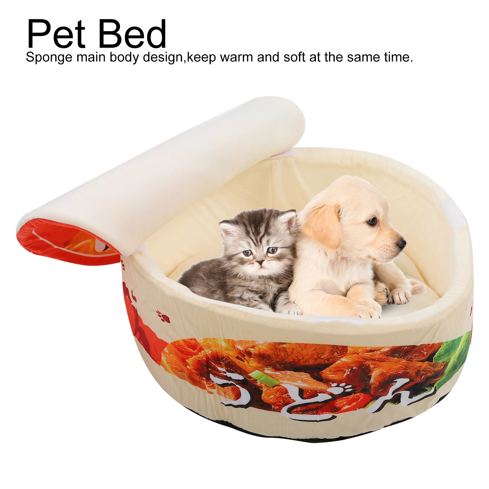 Three Dimensional Keep Warm Antiskid Instant Noodle Bowl Appearance Pet Dog Cat Bed