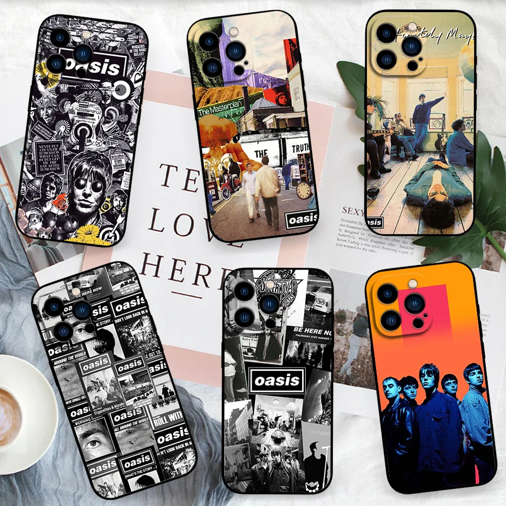 Rock Band Music For iPhone 11 12 13 14 15 16 Pro Max Plus O-Oasis Hot Definitely Maybe Black Soft Case Shell