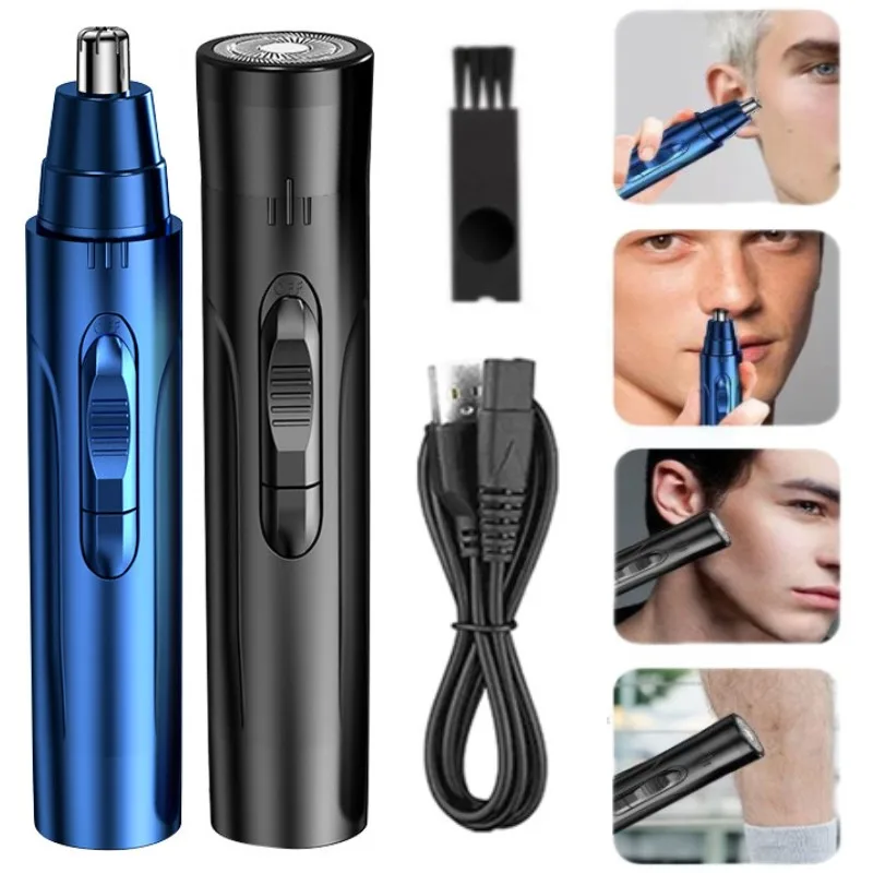 Afeitadora eléctrica recargable para hombres, afeitadora de pelo de nariz y Oreja, afeitadora segura para el cuidado de la cara, afeitadora de barba