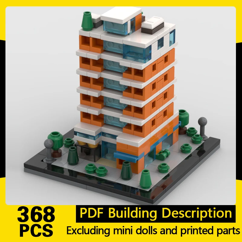 

City Street View Model MOC Building Bricks Micro Orange Building Modular Technology Gifts Holiday Assemble Children Toys Suit