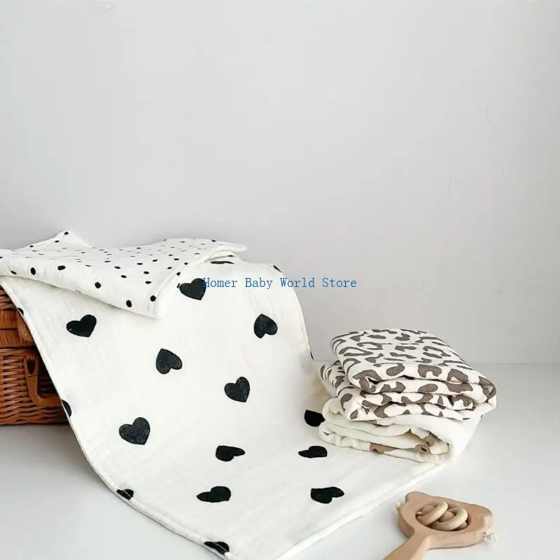 

B2QD Компактный и абсорбирующий детский носовой платок медведь Сердце Сердце Умывальник, необходимая для кормления удобства лица