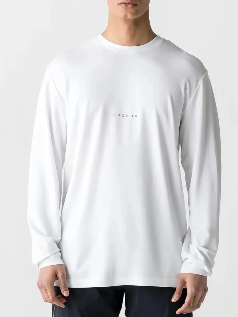 Oversized Fitness Comfortable Gym Training Bodybuilding Men's Breathable Loose Long Sleeves Cotton T-shirt Sports Muscle Shirts image 6