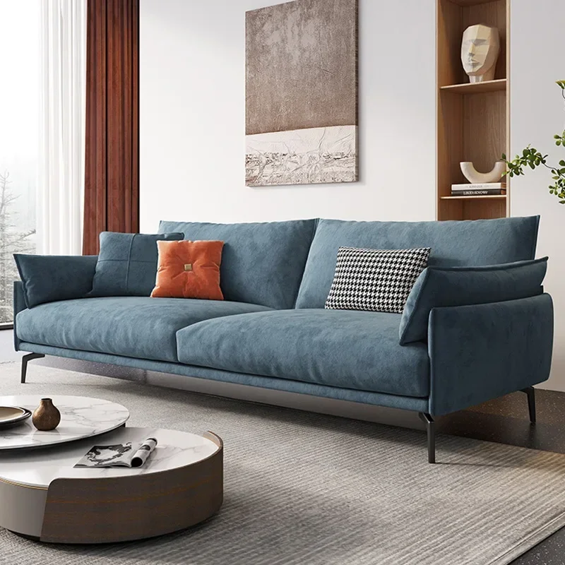 Light luxury technology fabric living room small apartment modern simple matte fabric sofa