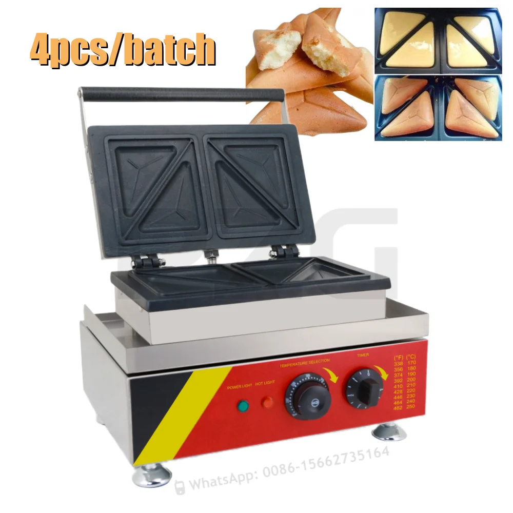 Máquina comercial para hacer sándwiches de 4 rebanadas, tostadora, placa de parrilla, máquina de prensado, máquina para hacer sándwiches tostadas, a la venta