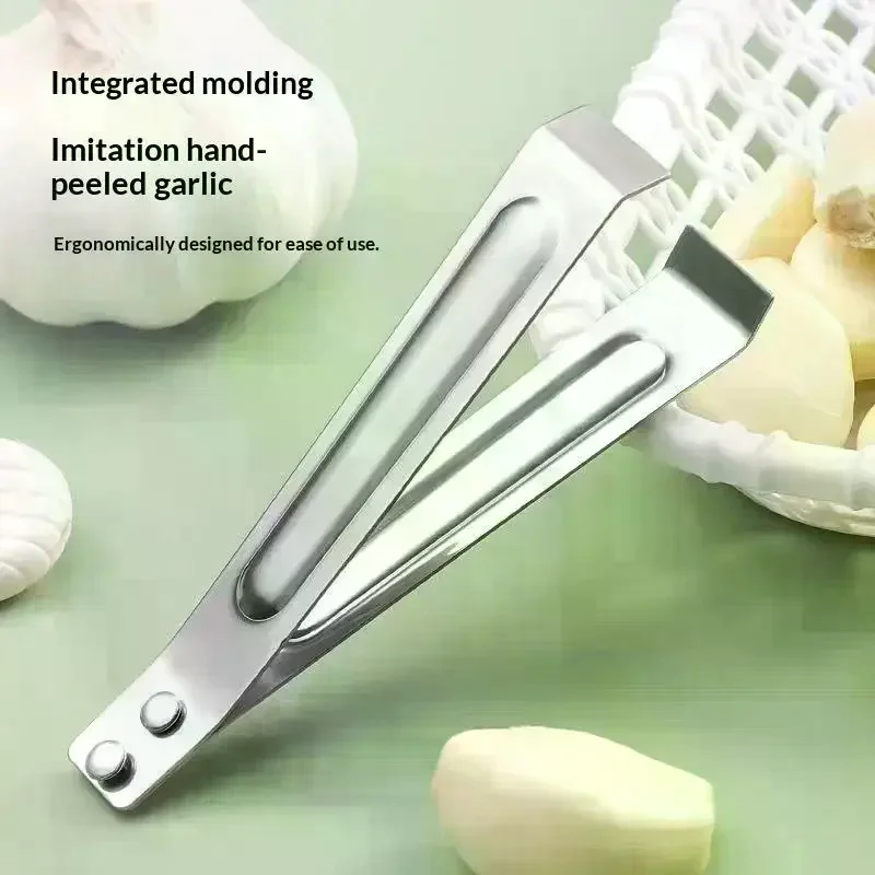 Stainless Steel Garlic Peeling Clip Ergonomic One Piece Structure Home Kitchen Restaurant Cooking