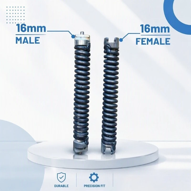 Drain Cleaning Machine Spring Adapter 16mm  22mm Conversion Connector Pipe Unclogger Accessory