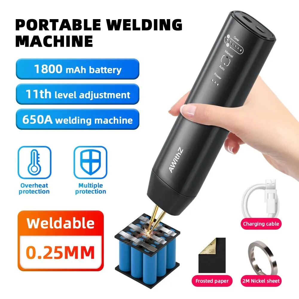 Portable Spot Welder DIY Handheld Spot Welding Machine 11 Gears Adjustable Energy Storage Spot Welding for 18650 Lithium Battery