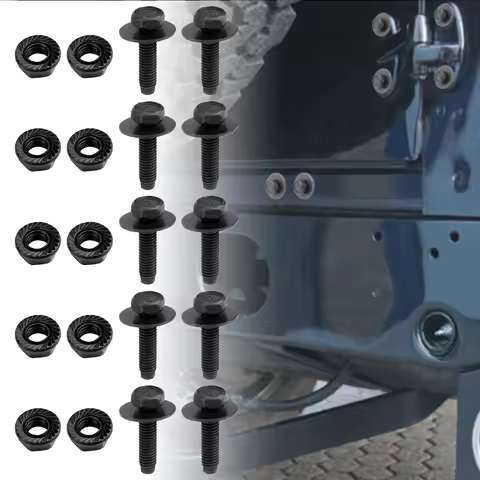 Car Body Bolts Serrated Flange Nuts Washers M6-1.0 Engine Cover Splash Shield Guard Bumper Fender Retainer Fastener Black Zinc