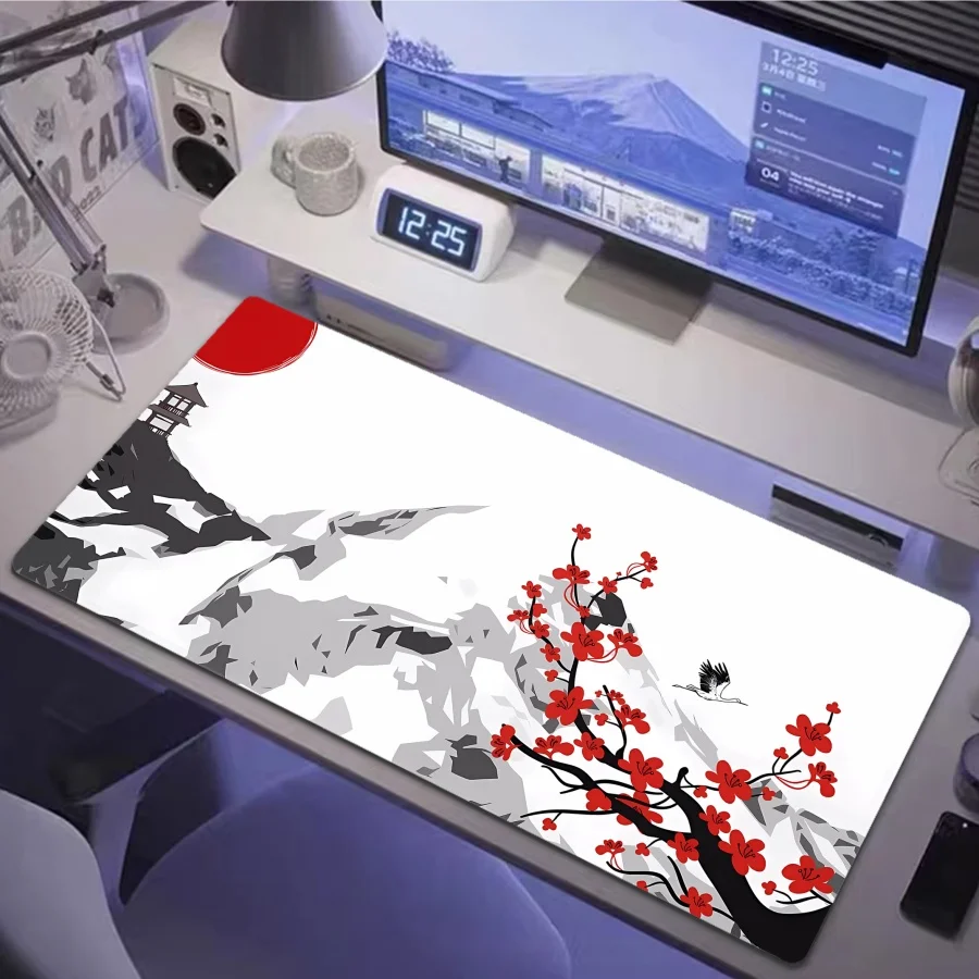 

Large Sakura Mouse Pad Moutain Gamer Mousepad Gamers Moon Mouse Mat Rubber Desk Mats Keyboard Mat XXL 900x350mm