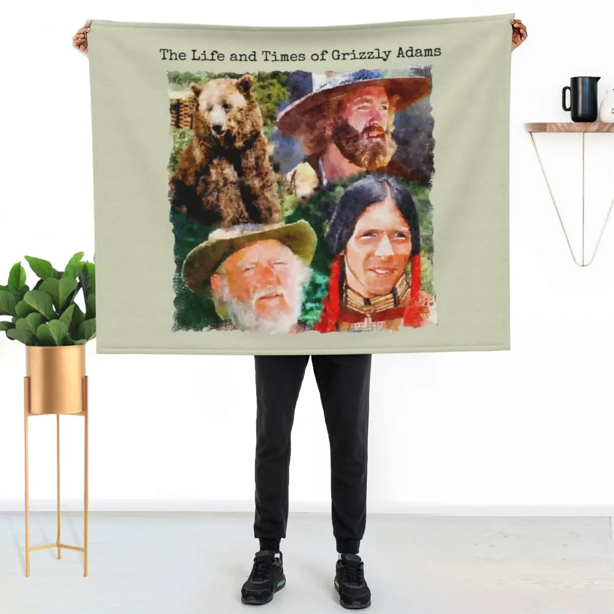 The Life and Times of Grizzly Adams Collage Throw Blanket Thin bed plaid Sofa Throw Decoratives Beautifuls Kid'S Blankets