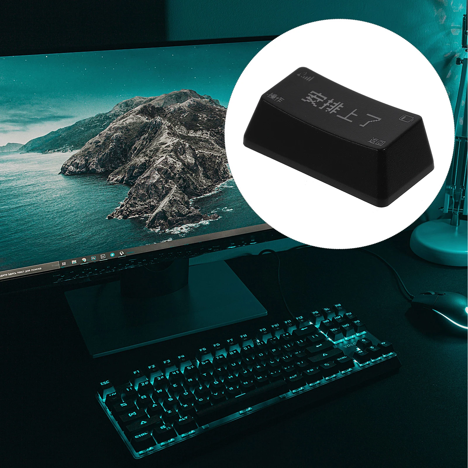 

Original Height ABS Key Caps Matte Gaming Keyboard Keycap Replacement See Through Shine Practical Decorate Personalize Reliable