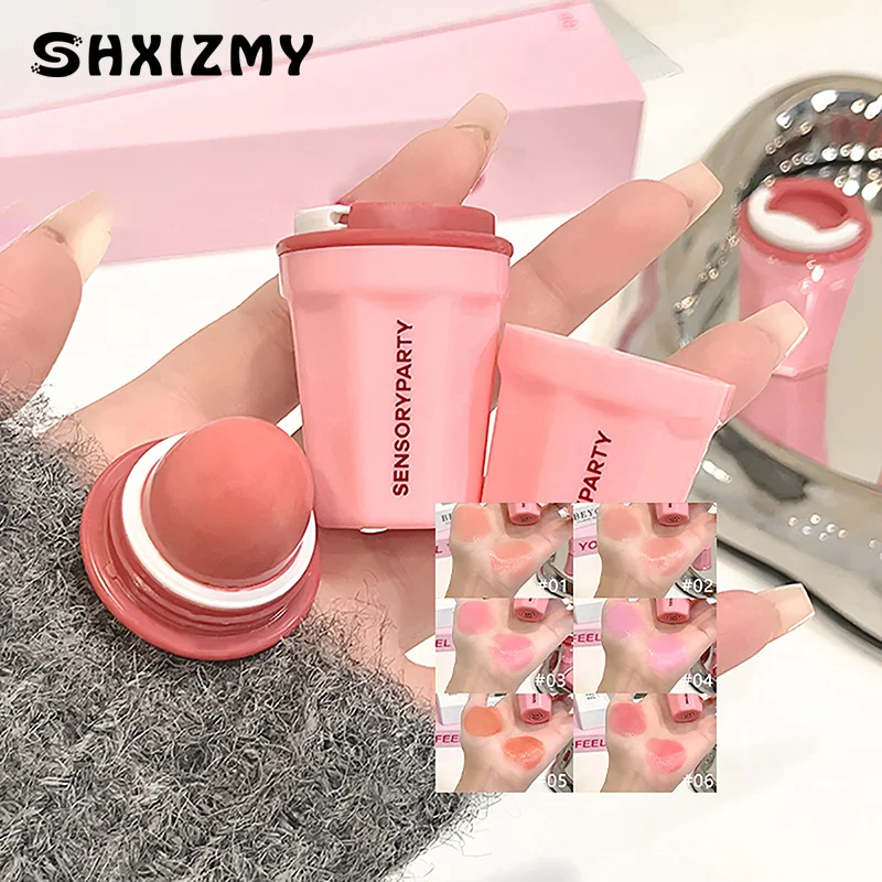 Face Blush Stick Soft Matte Natural Cheek Tint Brighten Face Waterproof Face Contouring Ambient Highlighter Blusher Stick