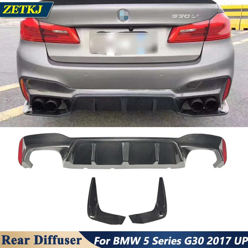 3D Style Carbon Fiber Material Rear Bumper Lip Diffuser For BMW 5 Series G30 Car Tuning 2017 Up