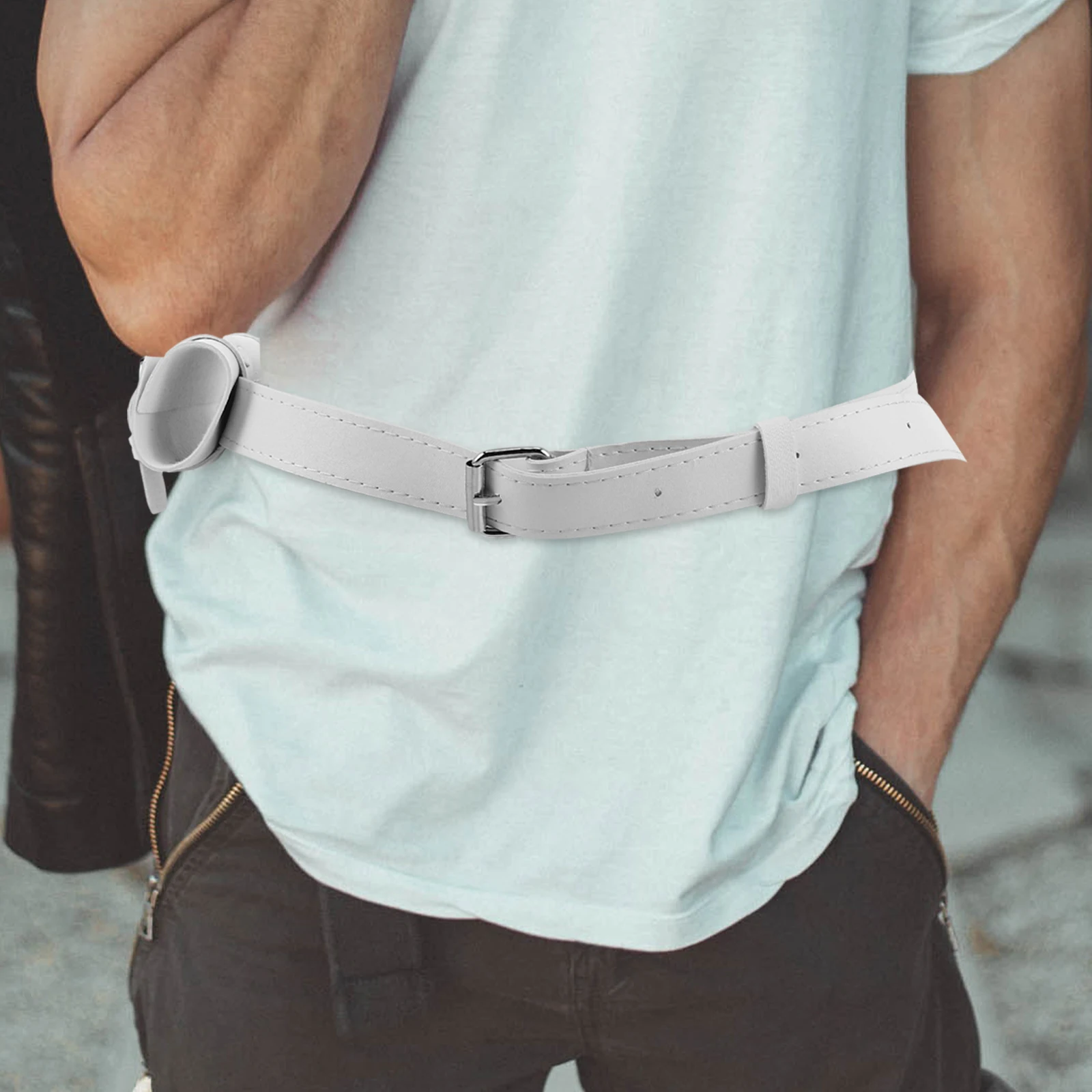 

Sword Belt Lanyard Holder Single H White Pu Sheath Adjustable Waist Hanger For Outdoor Cosplay Stage Storage Bag