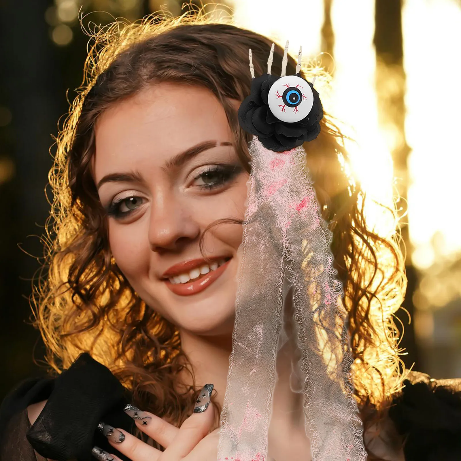 

Заколка для волос для рук, большая пряжка для глазного яблока, заколка для волос на Хэллоуин, вечерние заколки для волос, головной убор ужасов в стиле панк