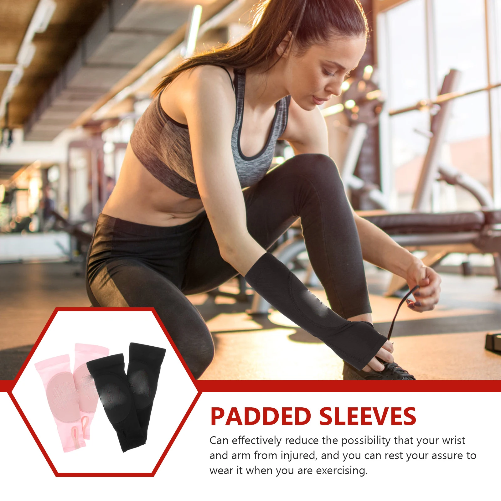 

2 Pairs Arm Guard Sports Armband Elastic Wrist Support Breathable Brace Rotator Cuff Sponge Recovery Training Basketball