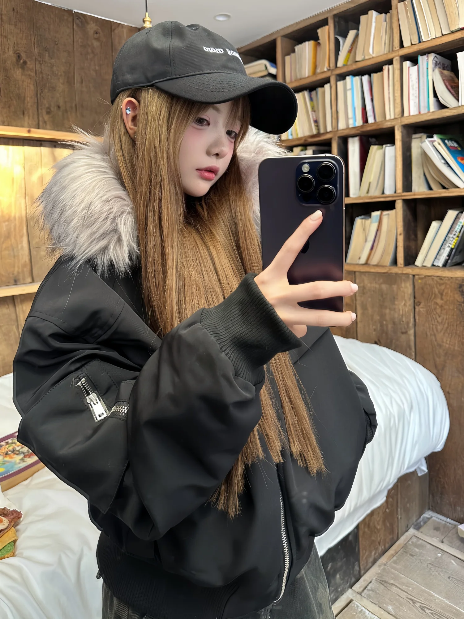 

Sli Motorcycle Jaet Men's Loose Fit Fur Collar Rebel Senior Design Autumn Cotton Coat Trendy Brand Ladies Faion