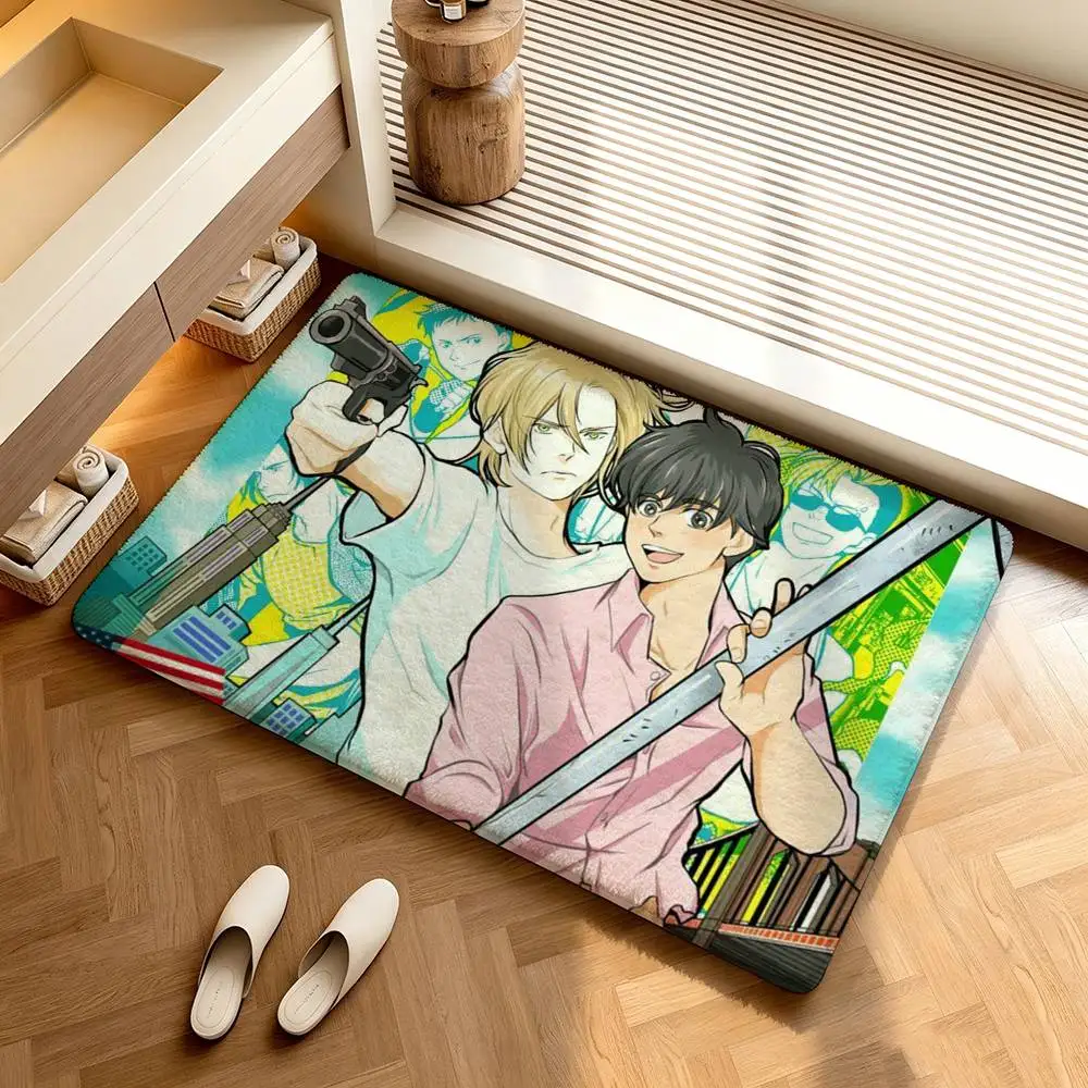 Banana Fish Anime  Shower Room Absorbent Small Floor Mat Soft Comfortable Decorative Foot Mat