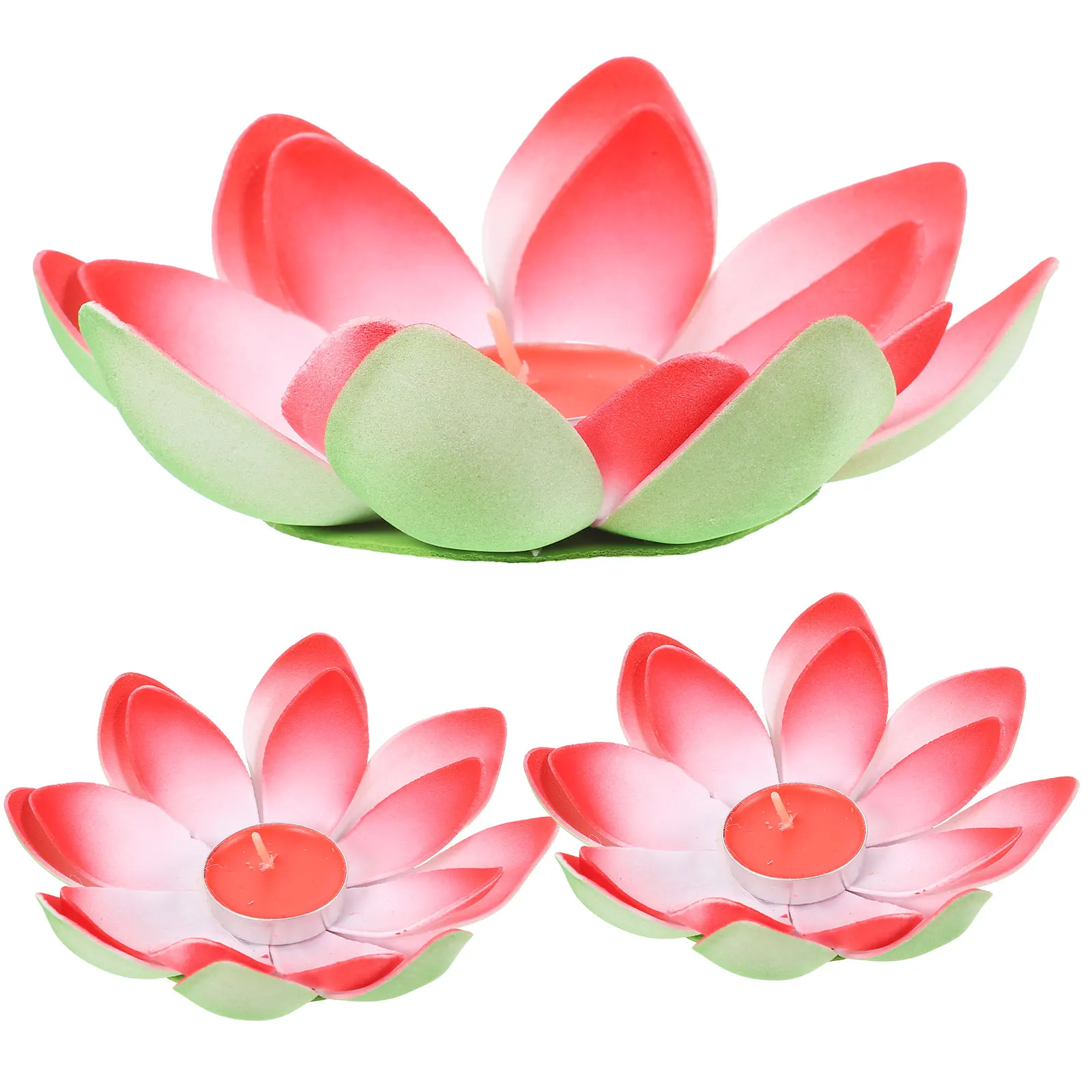

3 Pcs Lotus Shape Light Eco Friendly Safe Premium Material Home Decor Birthday Party Wedding Venue Ornament Festival LED