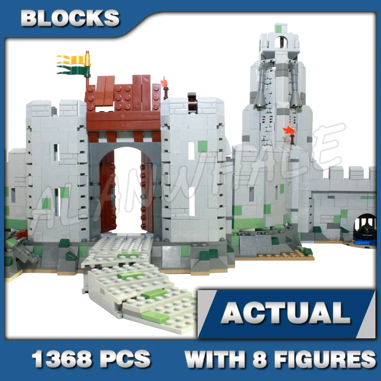 1368pcs Rings King The Battle of Mountain Valley Deep Fortress Walls Tower 16013 Building Block Toys Compatible with Model