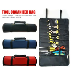 Sac de rangement de poche, accessoires outils, étui organisateur sac de rangement de poche, multifonction épais Portable en tissu Oxford boîte à outils noire