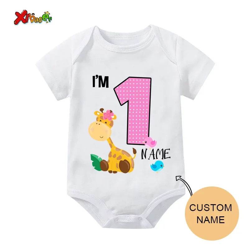 Birthday T Shirt Giraffe for Kids Family Matching Zoo Animal Clothes Kids Boys Giraffe Party Girls Clothing Outfit Custom Name