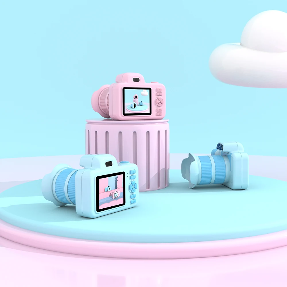 Kids Camera Toy, Extended Rotating Lens, 10x Rotating Digital Zoom, With Flash, 28 Megapixel, 1080P High-definition Camera, Perf