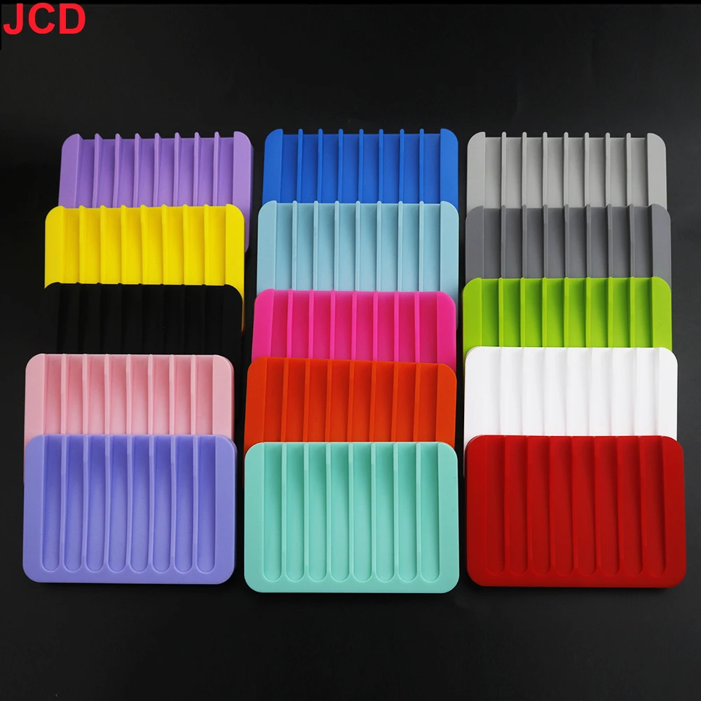 Silicone Soap Holder Soap Drain Dish Bathroom Guided Drain Soap Box Portable Sponge Trays Soap Container Kitchen Storage Rack ﻿