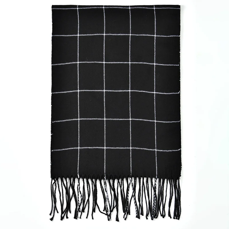 Fashion Plaid Cashmere Scarf Tassel Shawl Man Stripe Pashmina Keep Warm Winter Scarf Outdoor High Quality Neck Cover Scarf