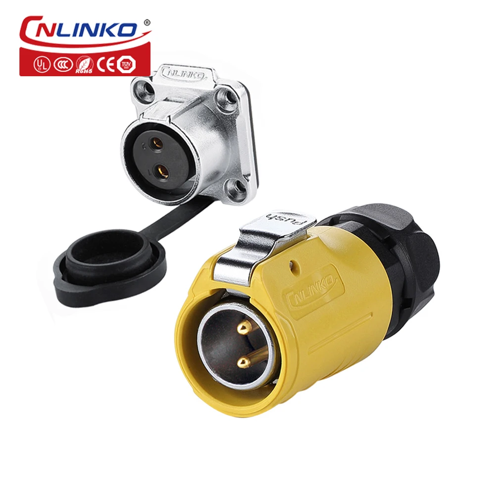 IP68 Waterproof Electrical Connector M20 2 Pin panel mount male female Circular Plug 2 pin waterproof wire connectors